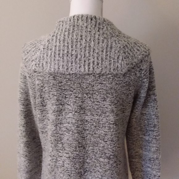 Calvin Klein Black and White Eyelash Knit Sweater - Picture 6 of 8